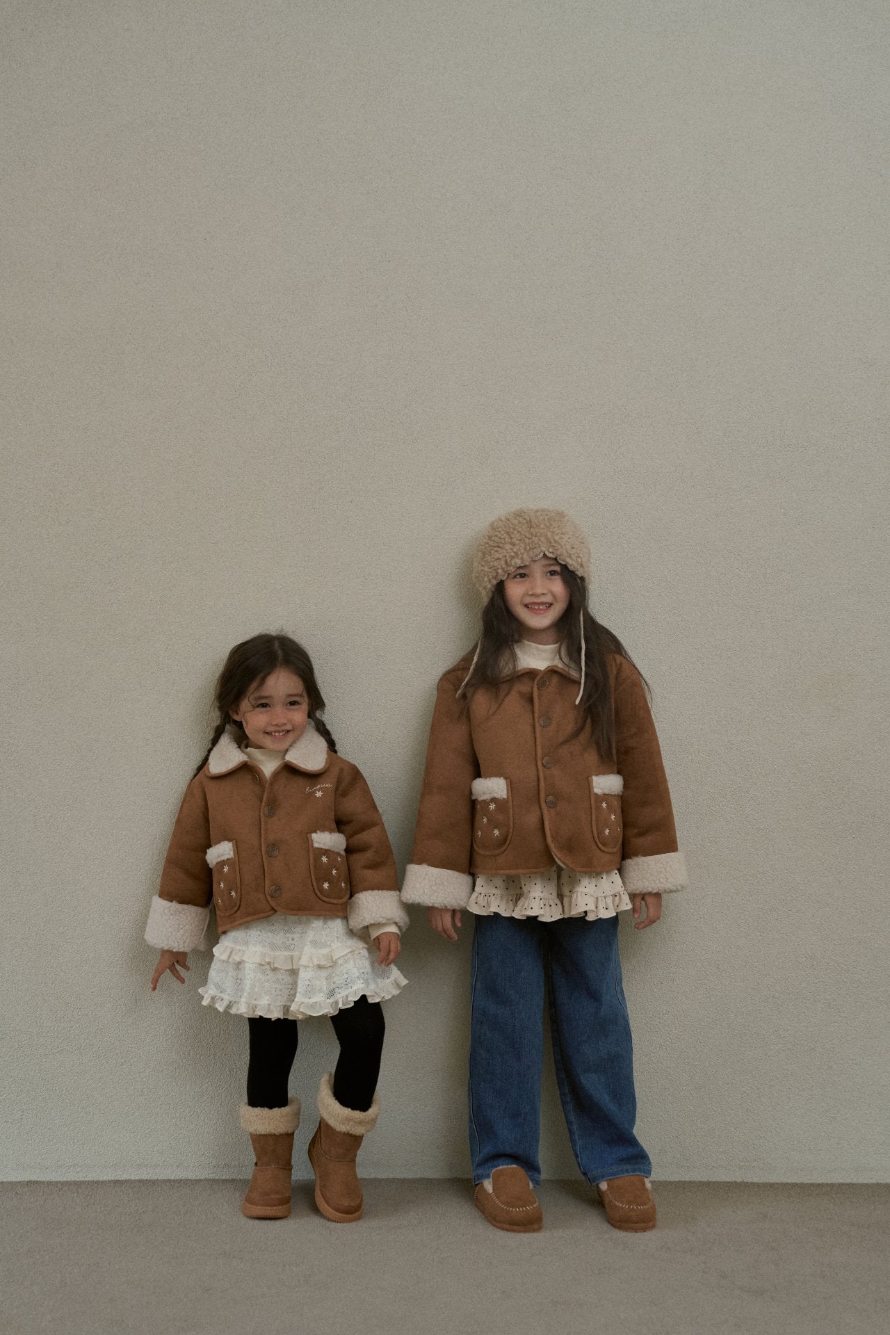 ［momo ann］Flower mouton jacket