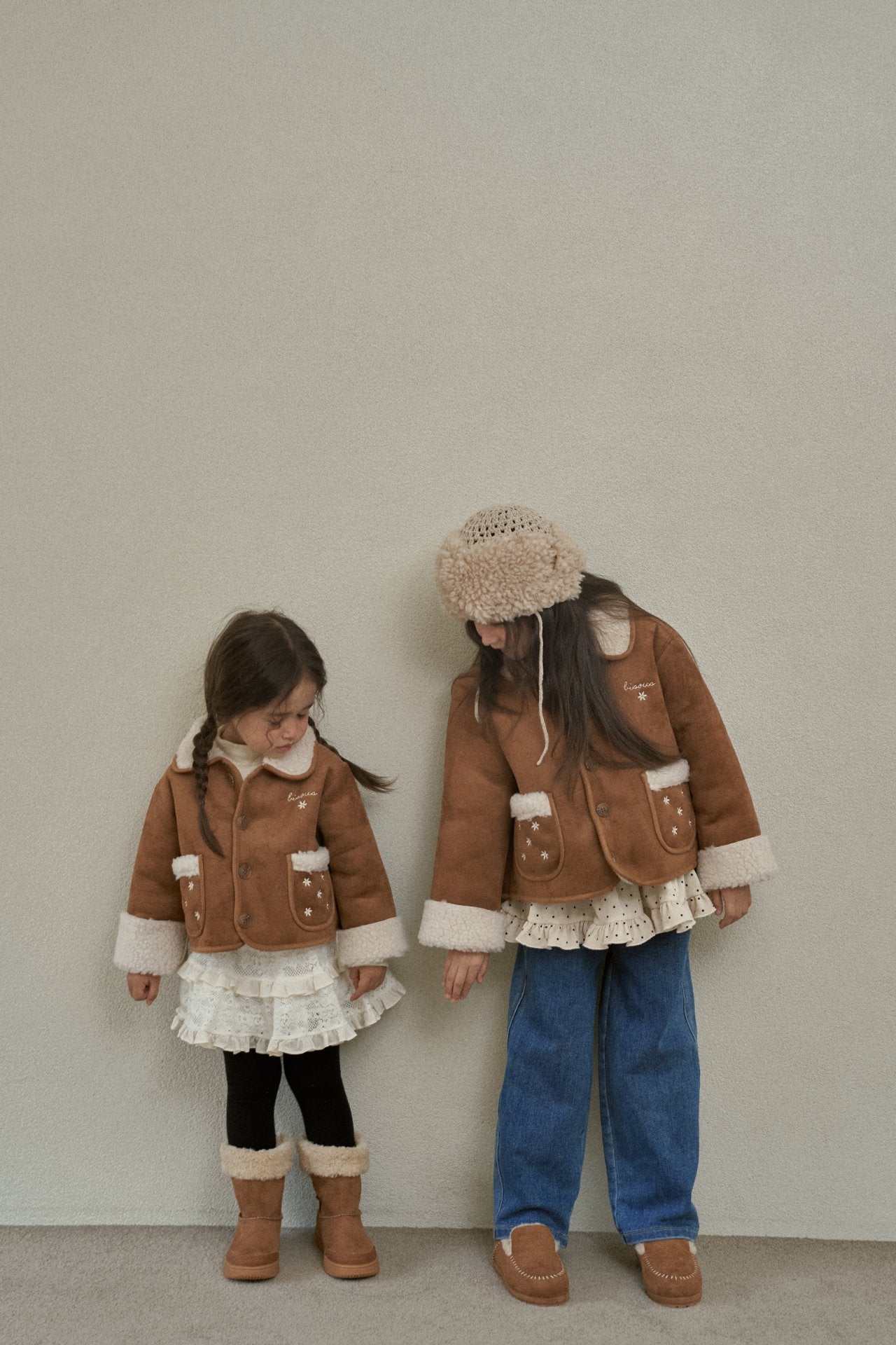 ［momo ann］Flower mouton jacket