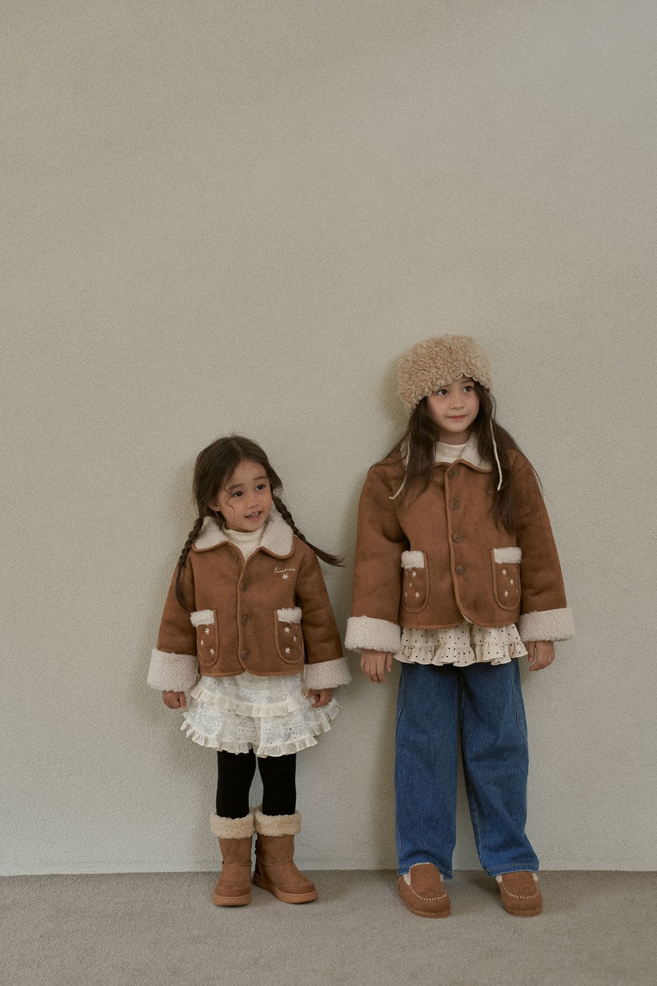 ［momo ann］Flower mouton jacket