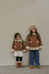 ［momo ann］Flower mouton jacket