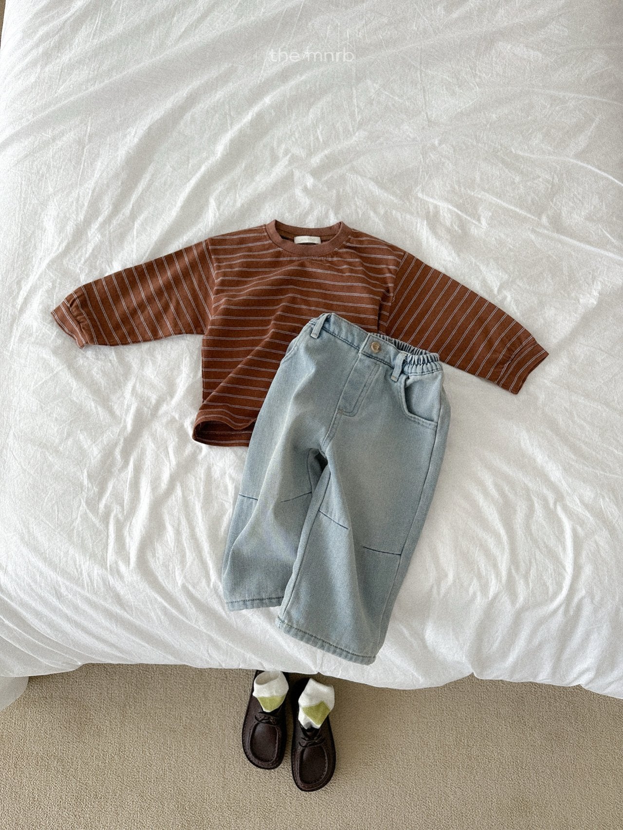 ［minirobe］Darts straight denim pants