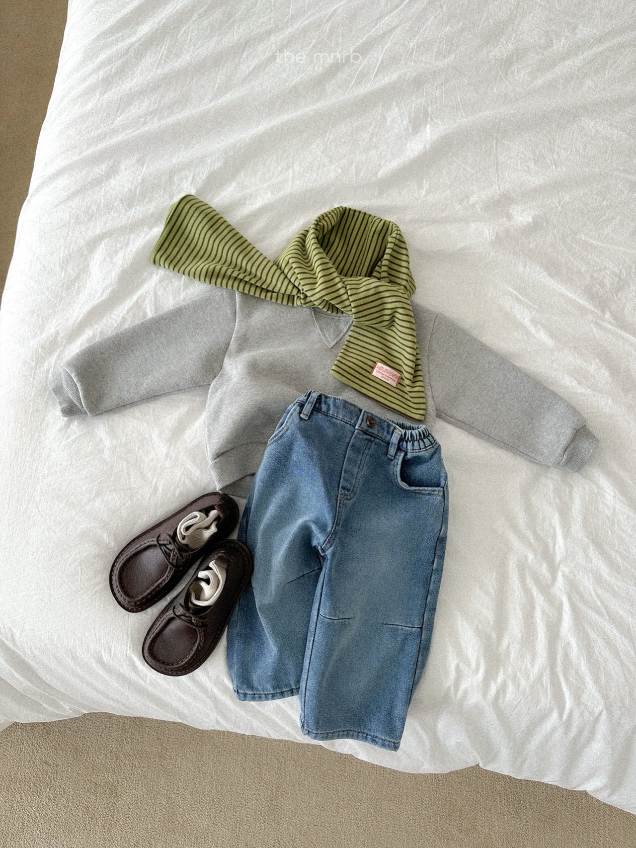 ［minirobe］Darts straight denim pants