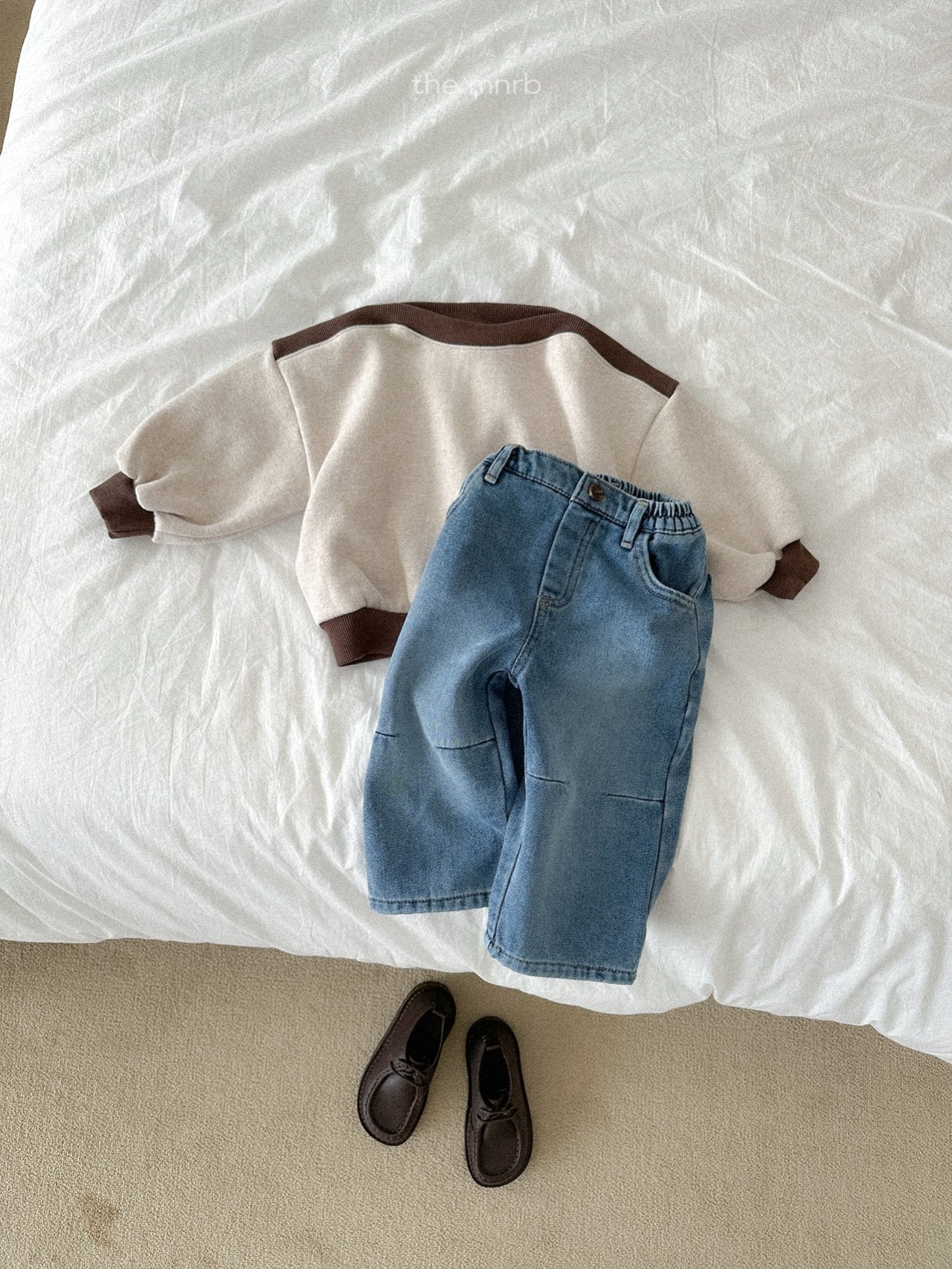 ［minirobe］Darts straight denim pants