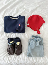 ［minirobe］Darts straight denim pants