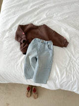 ［minirobe］Darts straight denim pants