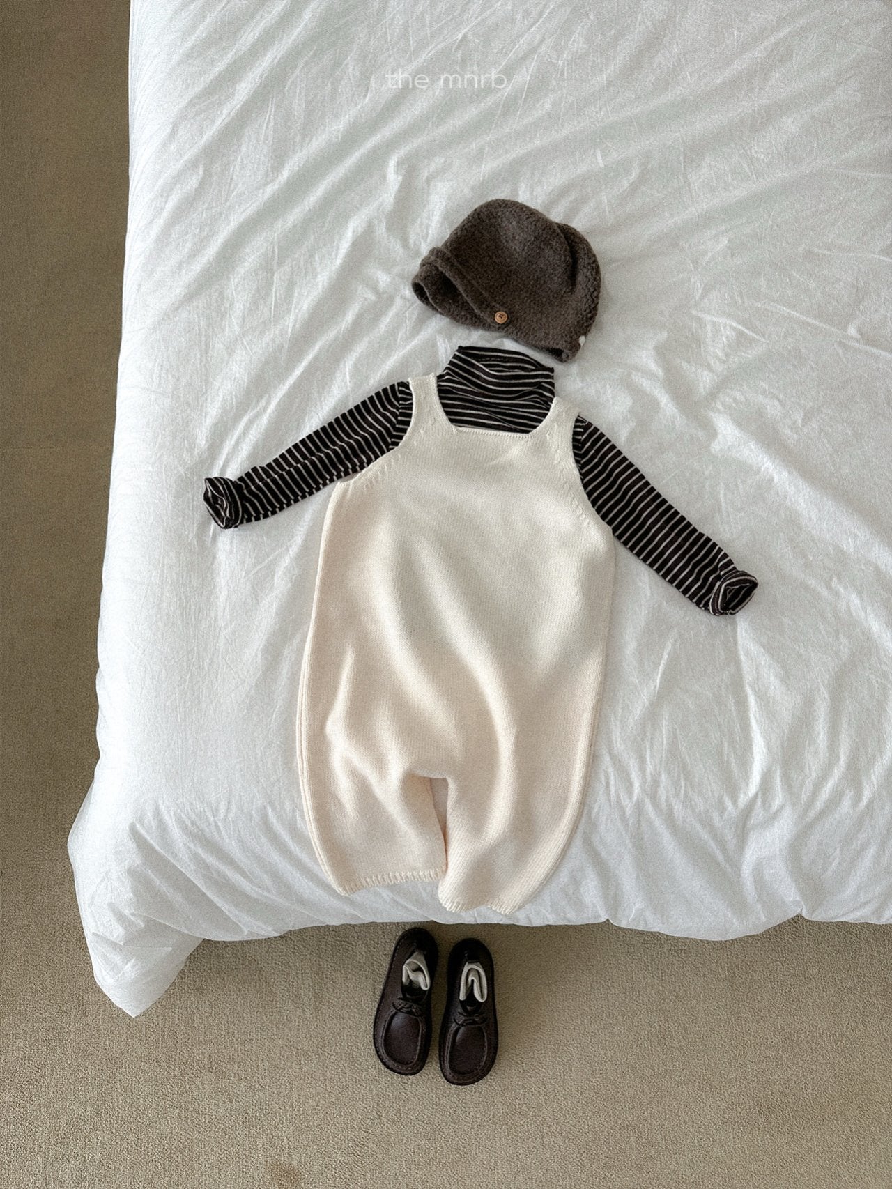 ［minirobe］Teddy knit overall