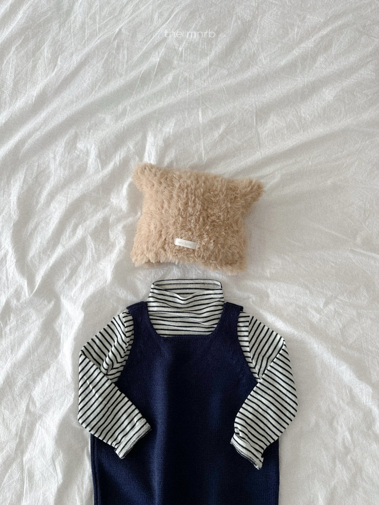 ［minirobe］Teddy knit overall