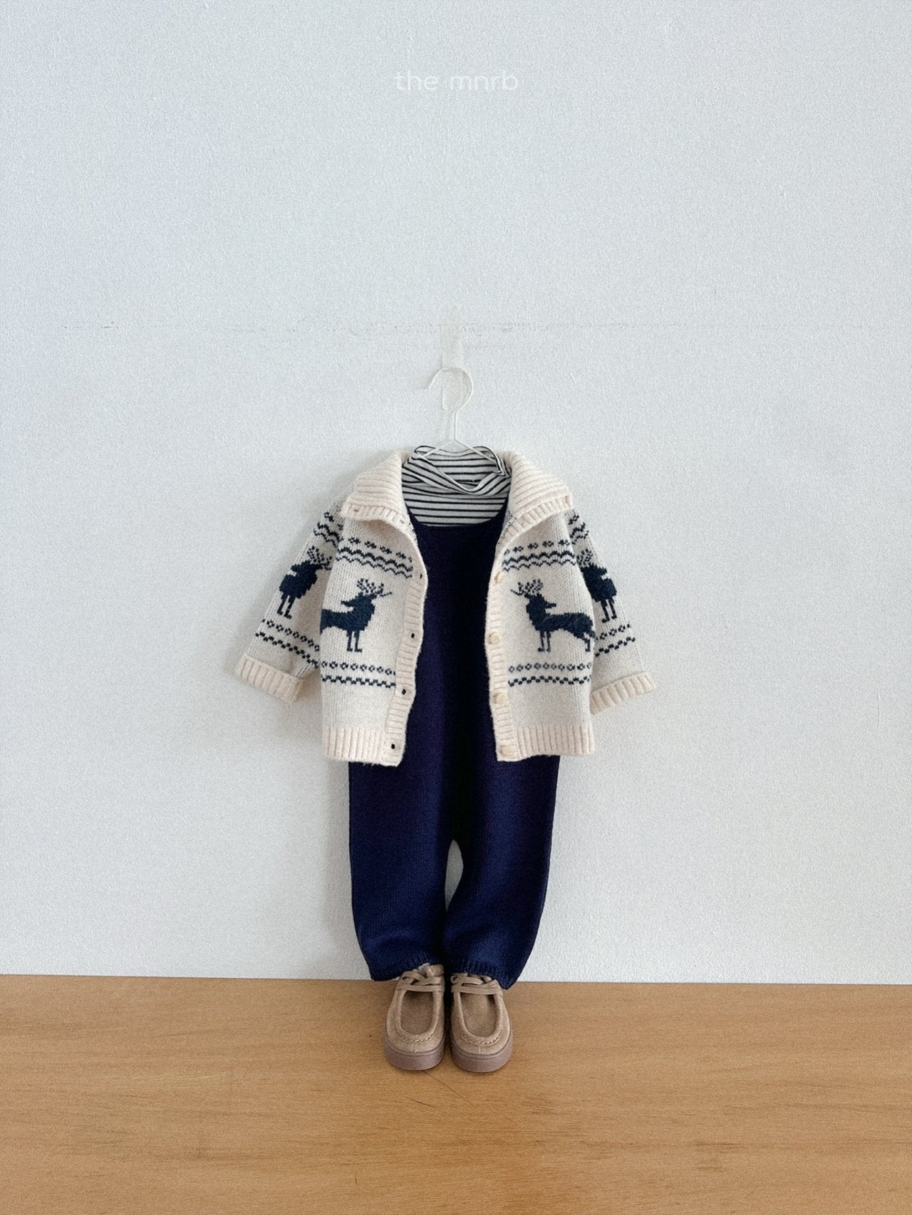 ［minirobe］Teddy knit overall