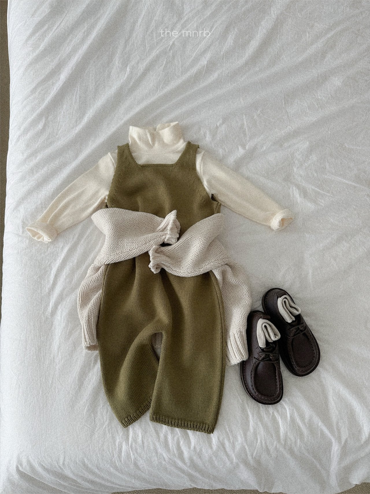 ［minirobe］Teddy knit overall