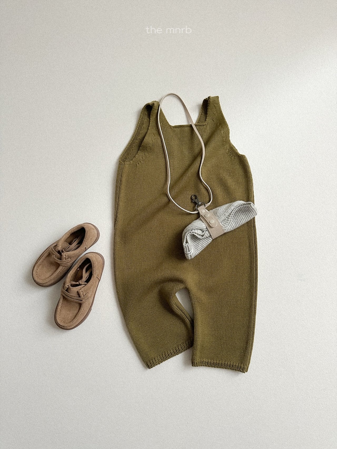 ［minirobe］Teddy knit overall