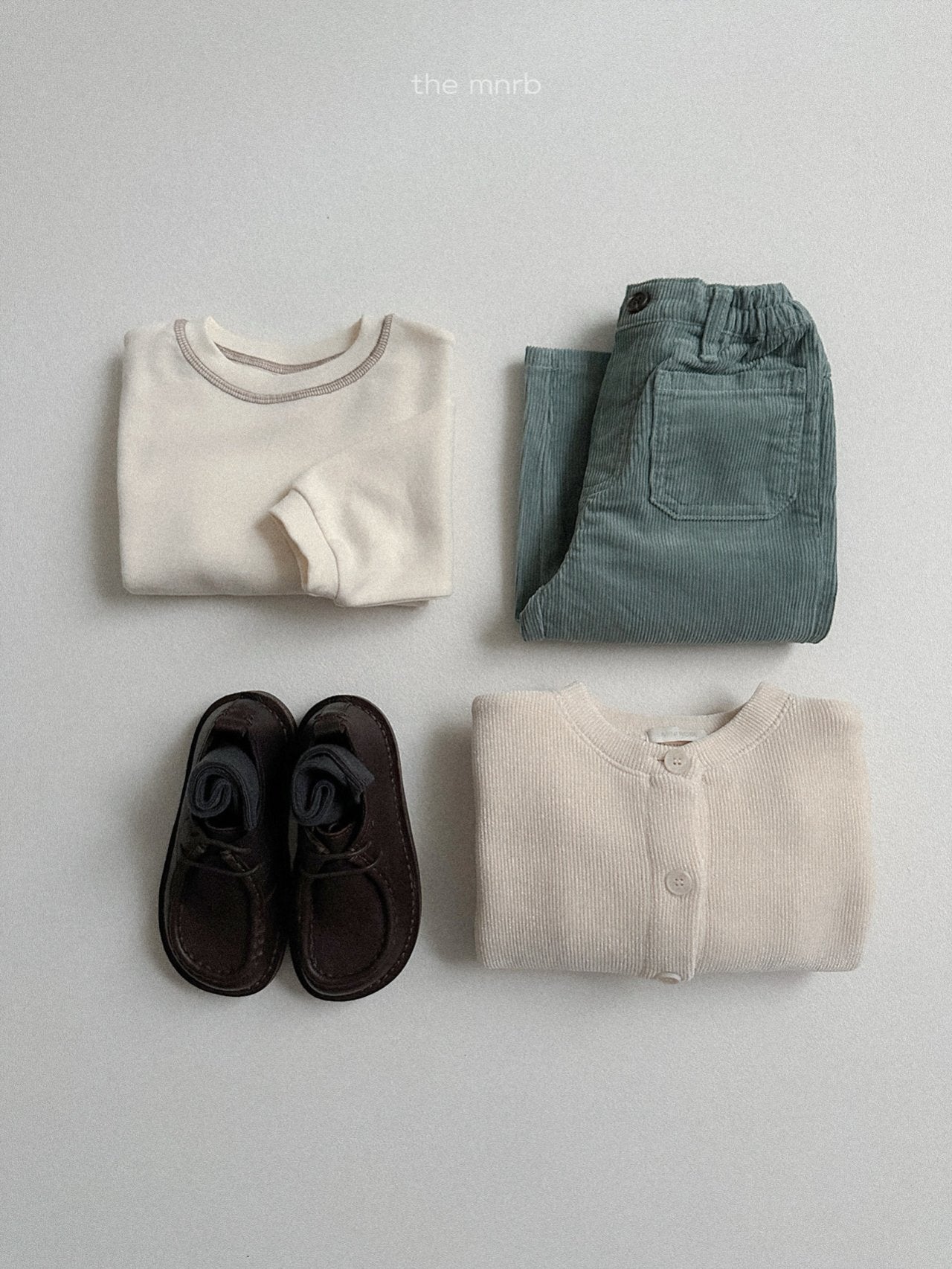 ［minirobe］Velvet ribbed cardigan