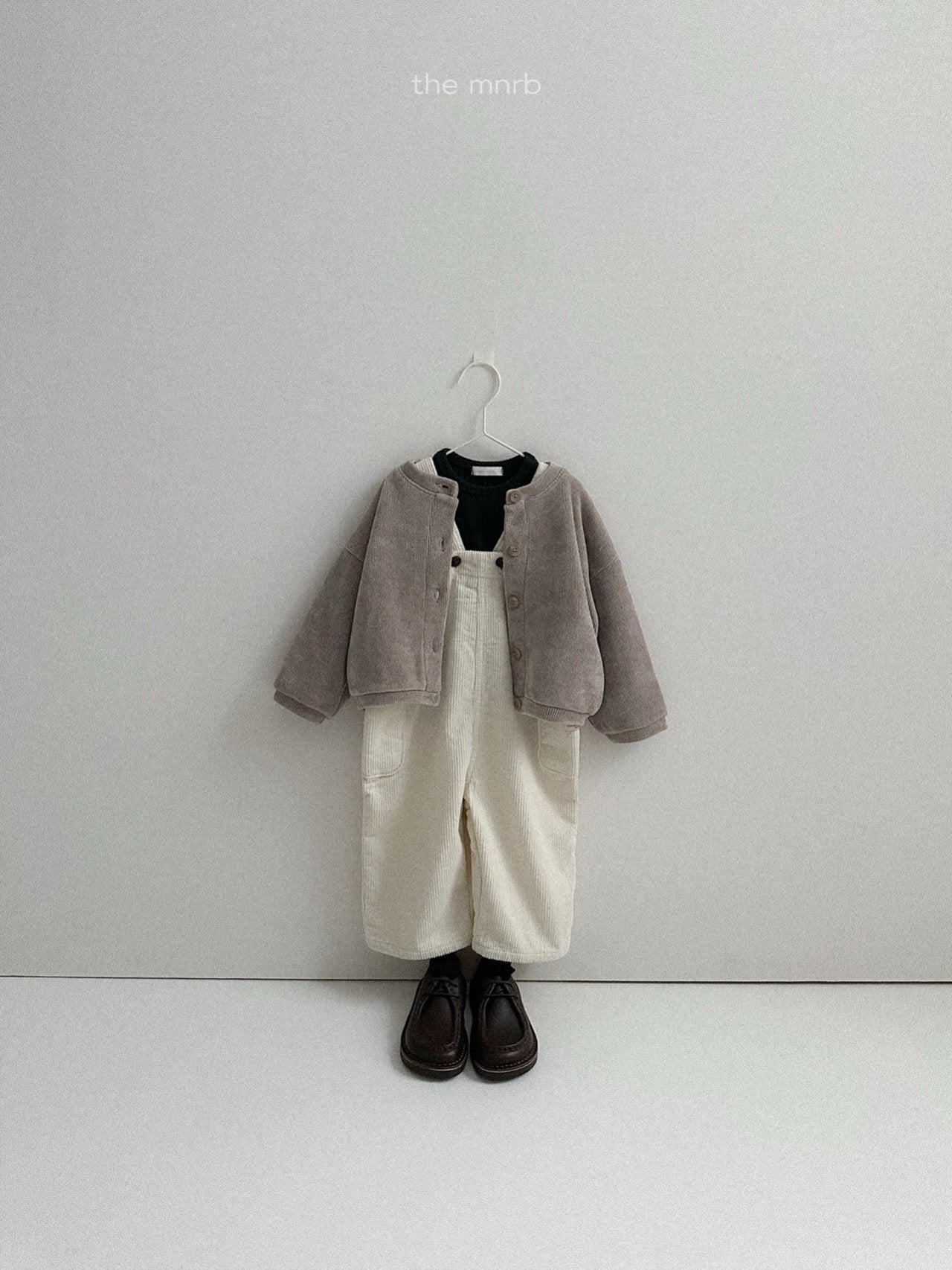 ［minirobe］Velvet ribbed cardigan