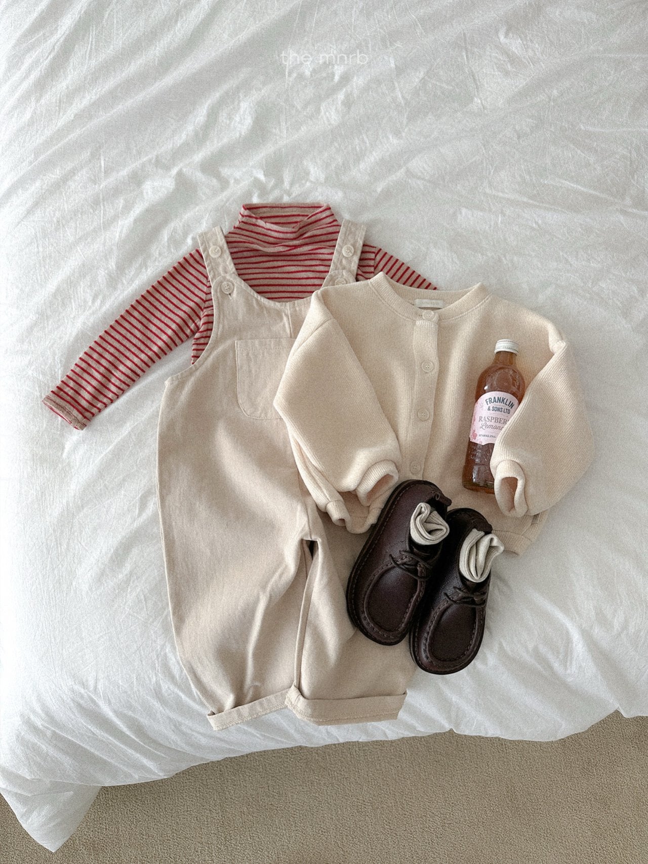 ［minirobe］Velvet ribbed cardigan