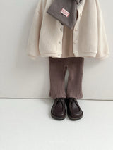 ［minirobe］Velvet ribbed cardigan