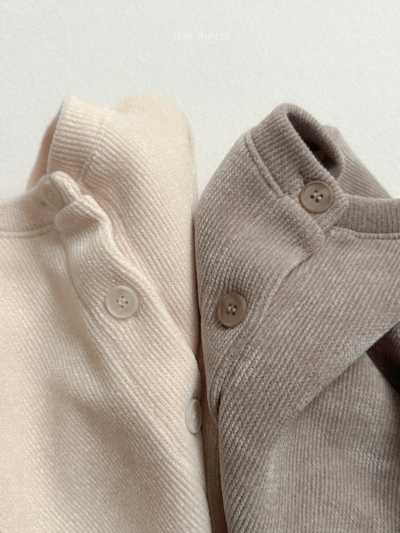 ［minirobe］Velvet ribbed cardigan