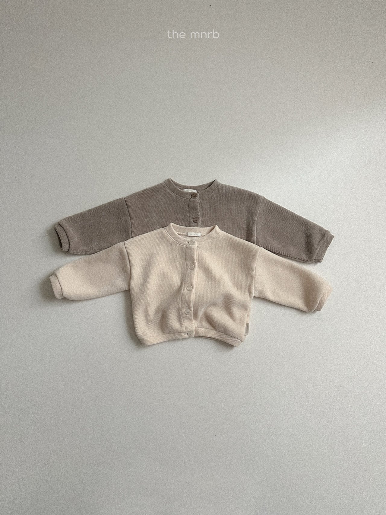 ［minirobe］Velvet ribbed cardigan