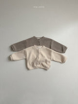 ［minirobe］Velvet ribbed cardigan