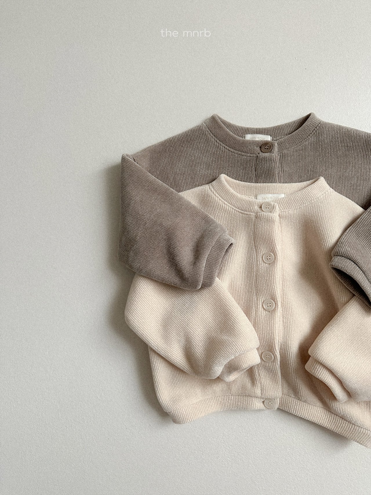 ［minirobe］Velvet ribbed cardigan