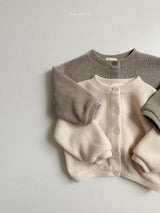 ［minirobe］Velvet ribbed cardigan