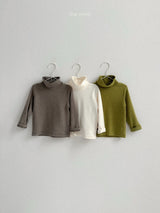 ［minirobe］Ribbed open turtleneck