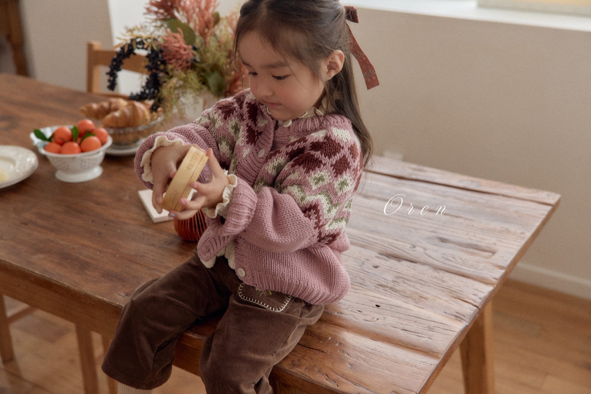 ［OREN］Reversible knit cardigan