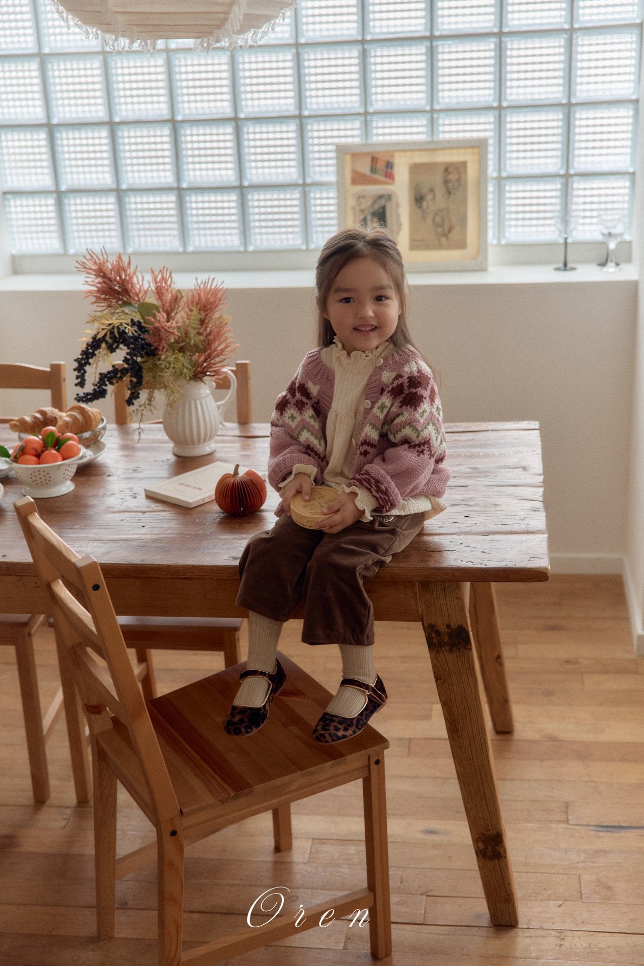 ［OREN］Reversible knit cardigan