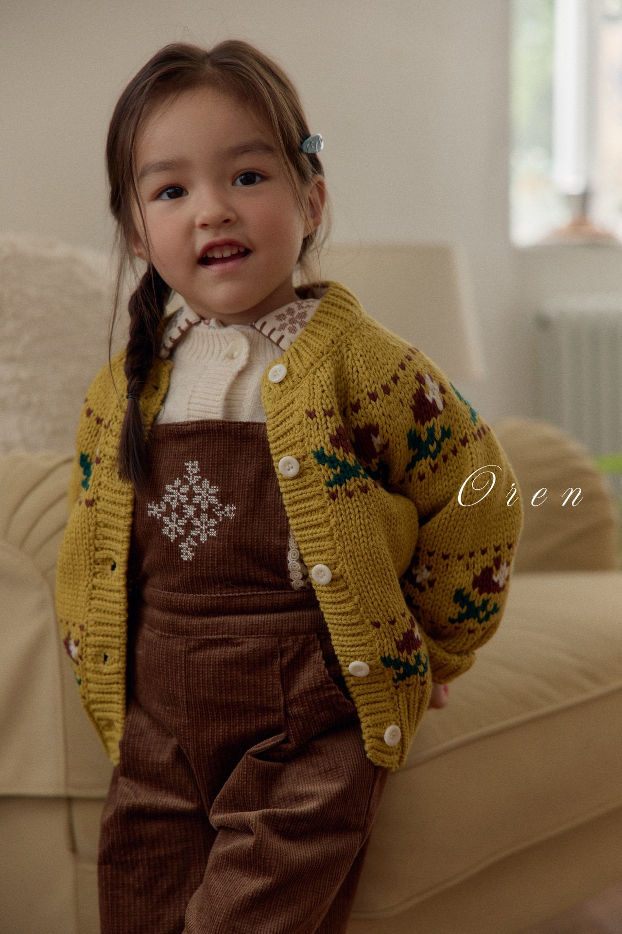 ［OREN］Belloti flower knit cardigan