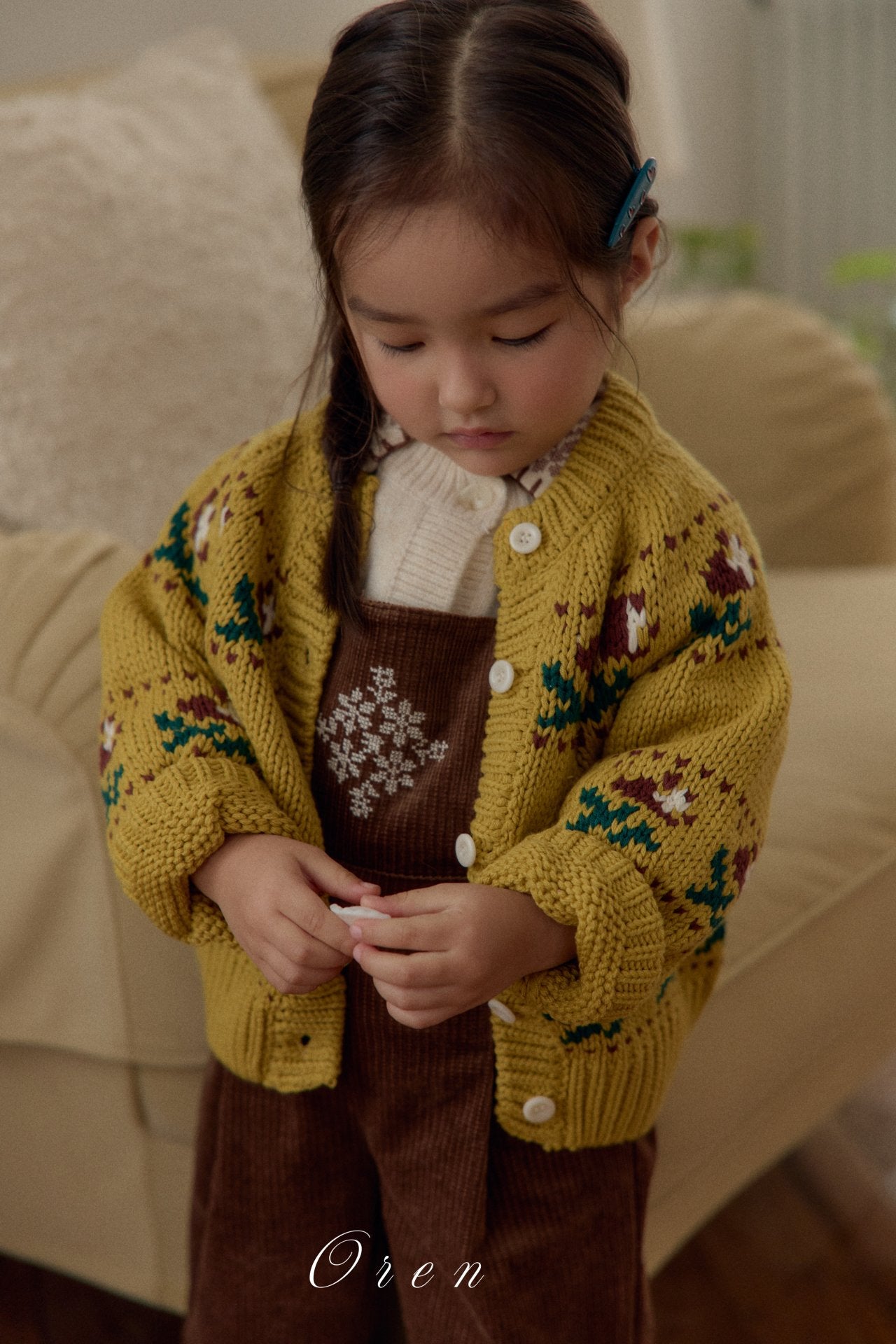 ［OREN］Belloti flower knit cardigan