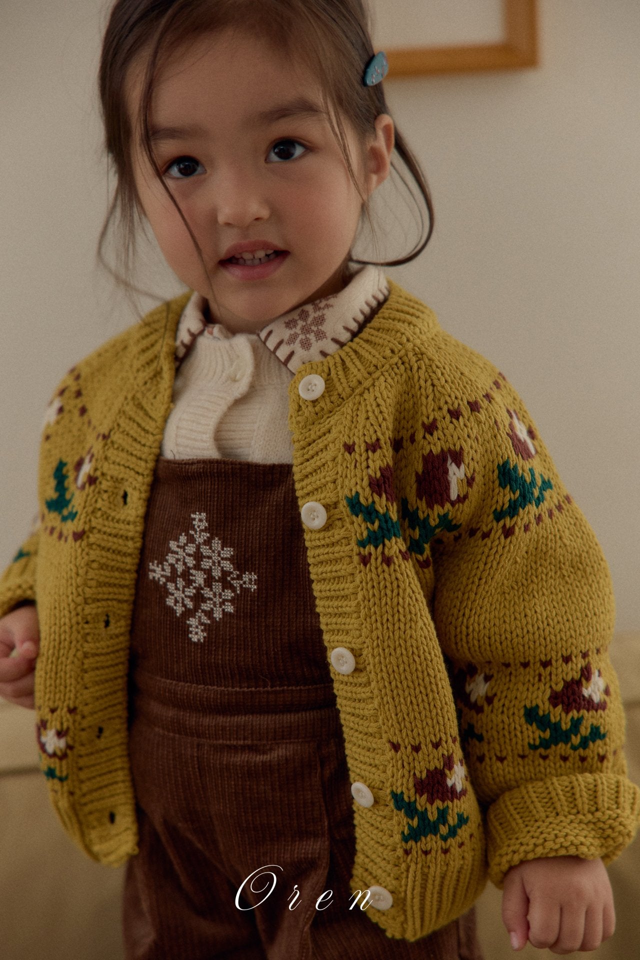 ［OREN］Belloti flower knit cardigan