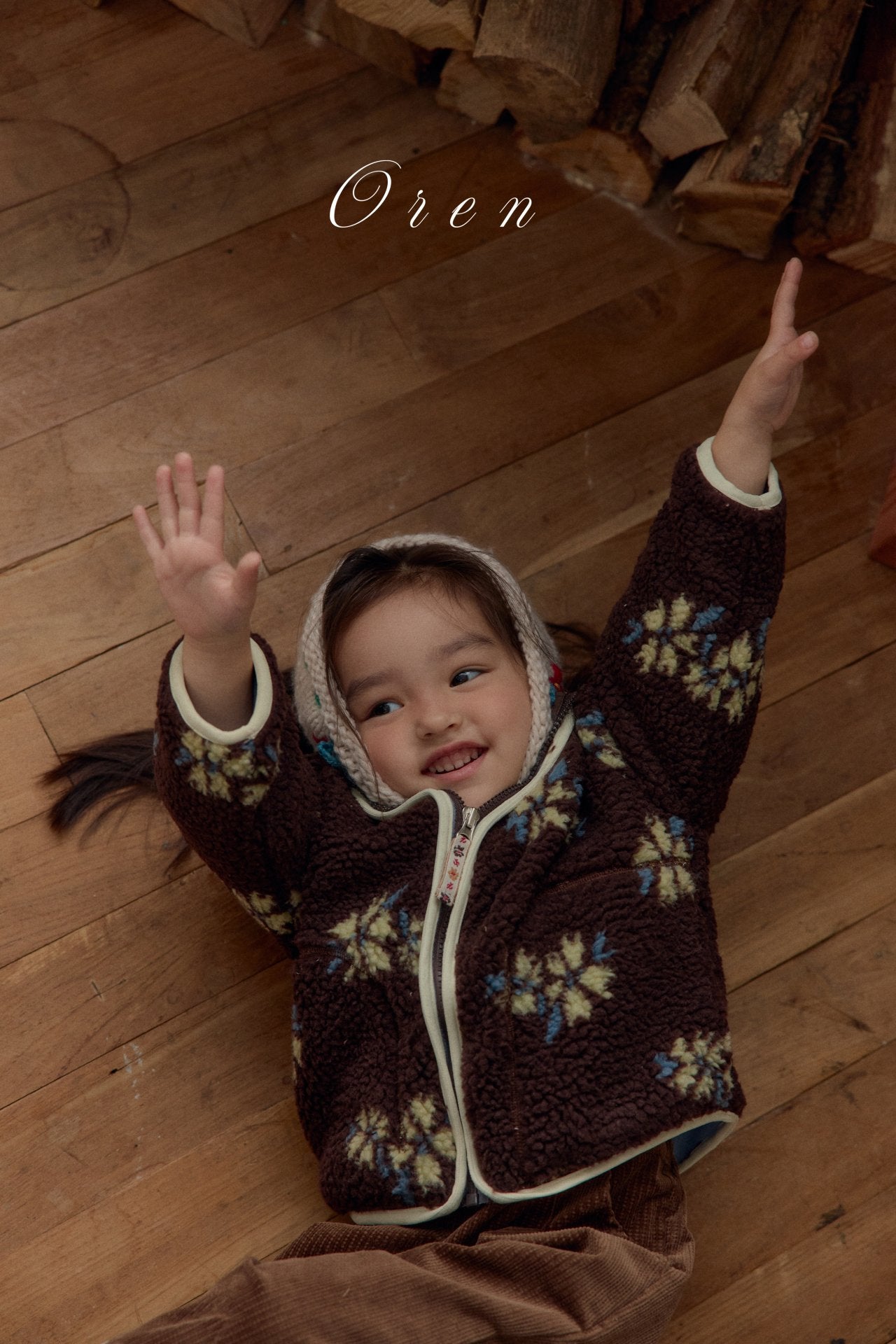 ［OREN］Mello flower boa jumper