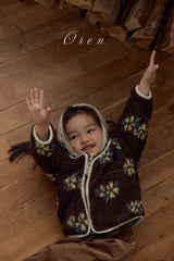 ［OREN］Mello flower boa jumper