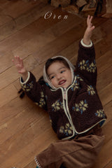 ［OREN］Mello flower boa jumper