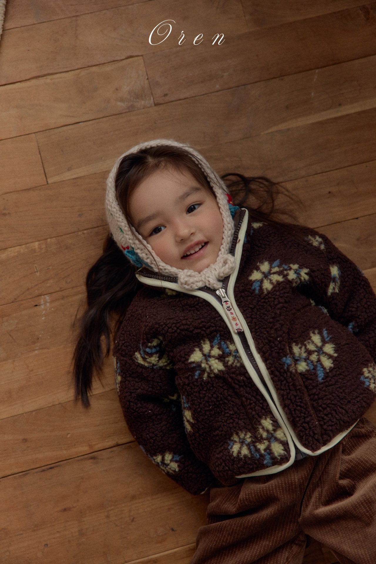 ［OREN］Mello flower boa jumper