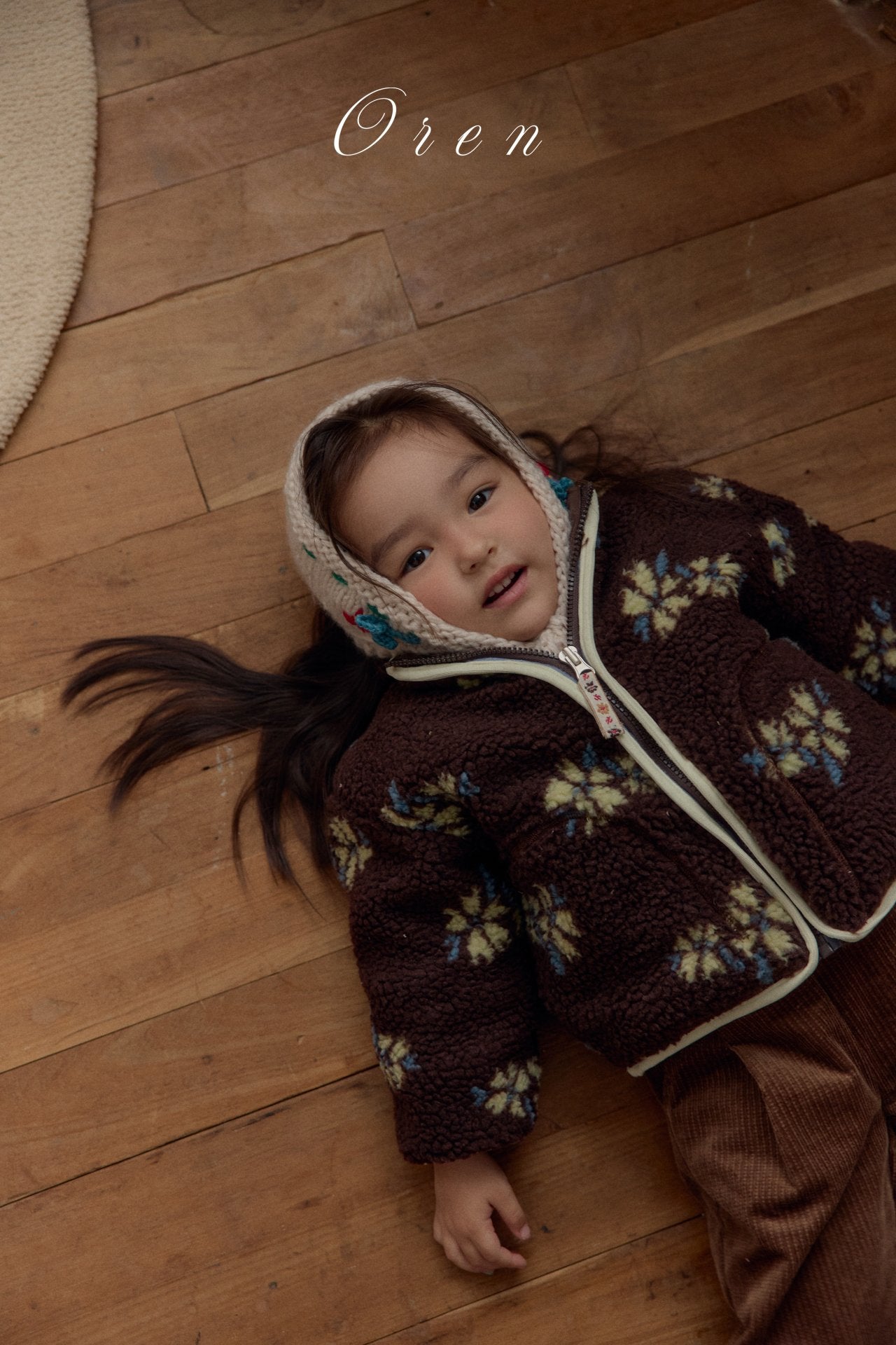 ［OREN］Mello flower boa jumper