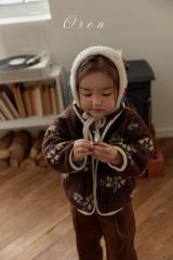 ［OREN］Mello flower boa jumper