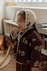 ［OREN］Mello flower boa jumper