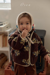 ［OREN］Mello flower boa jumper