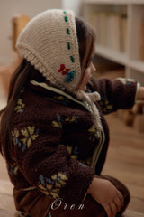 ［OREN］Mello flower boa jumper