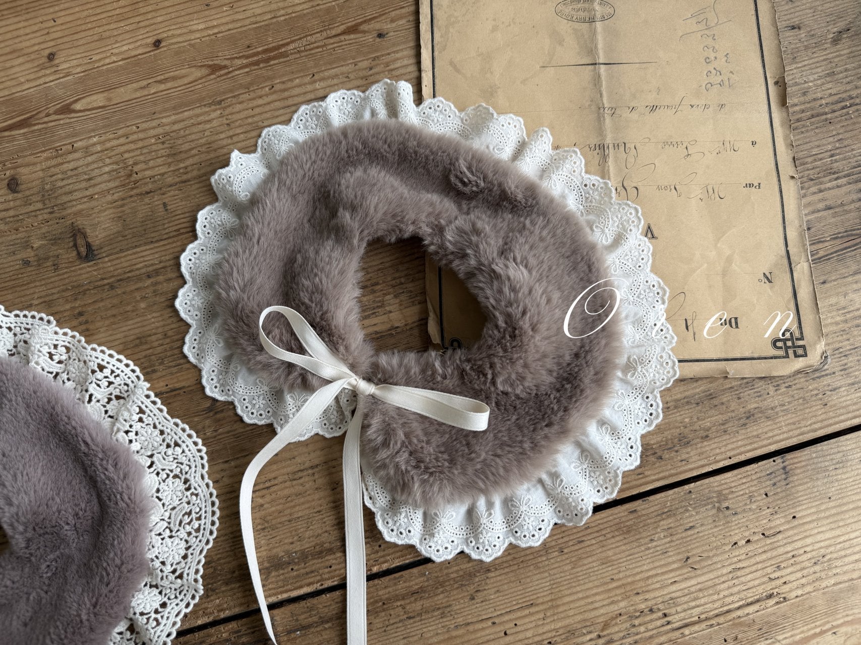 ［OREN］Milk fur collar