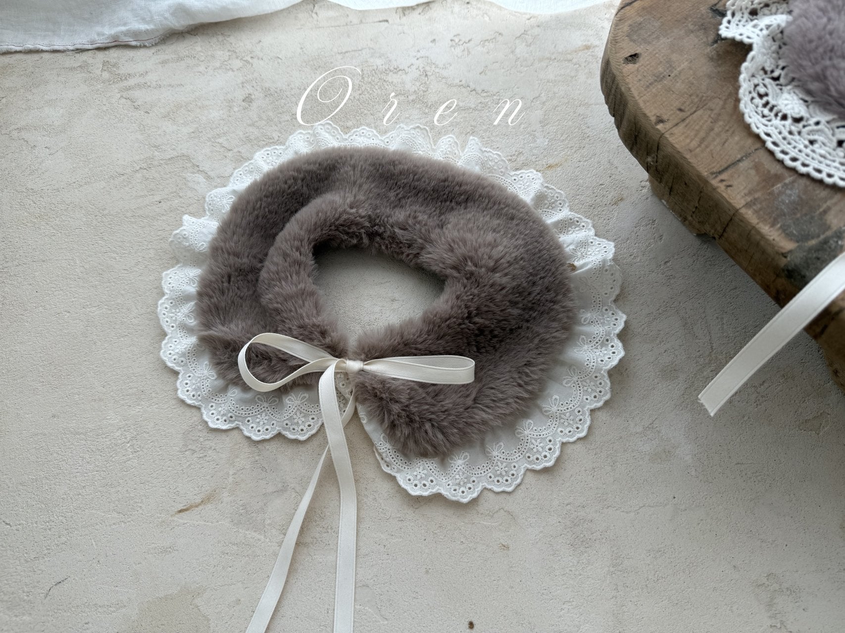［OREN］Milk fur collar