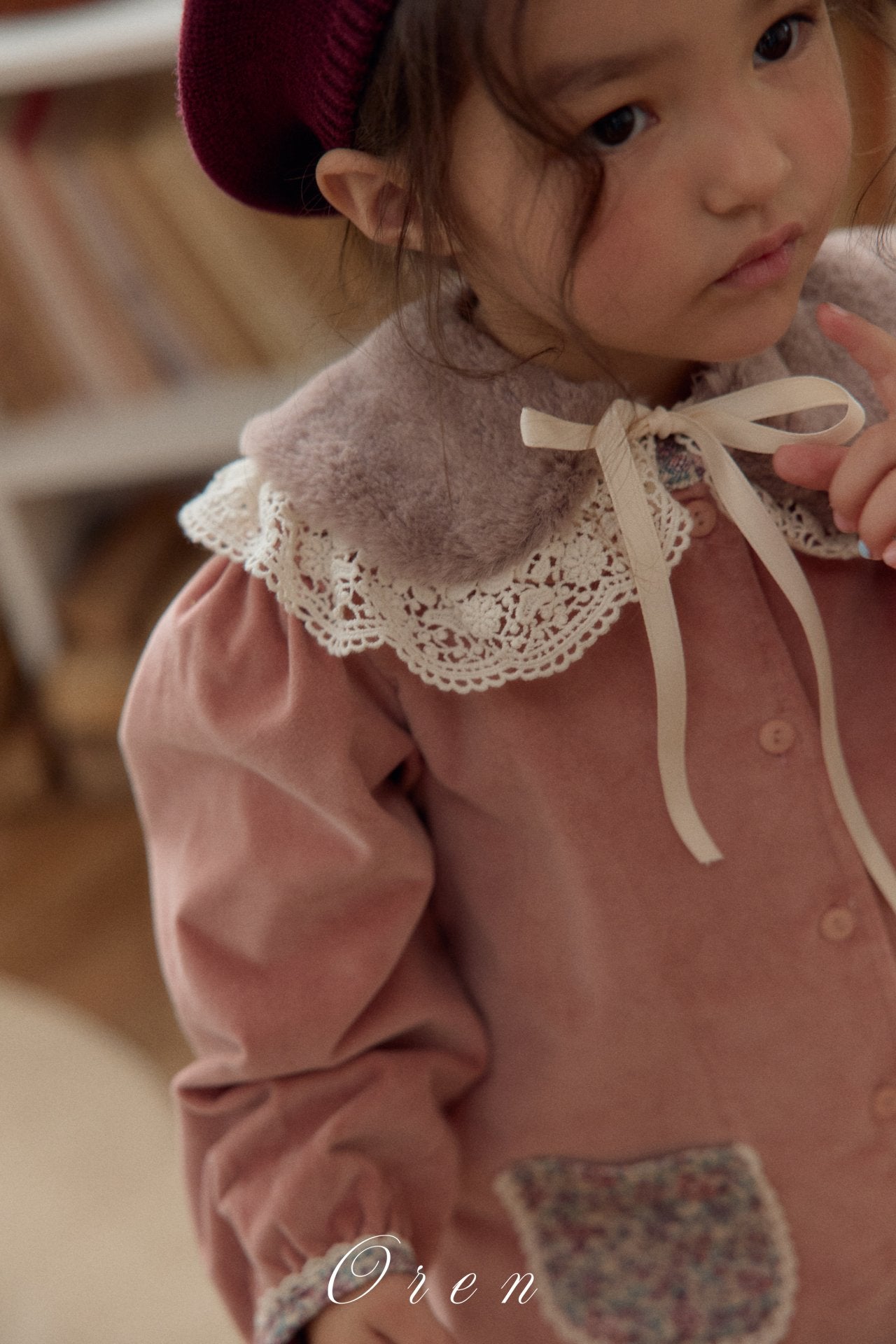 ［OREN］Milk fur collar