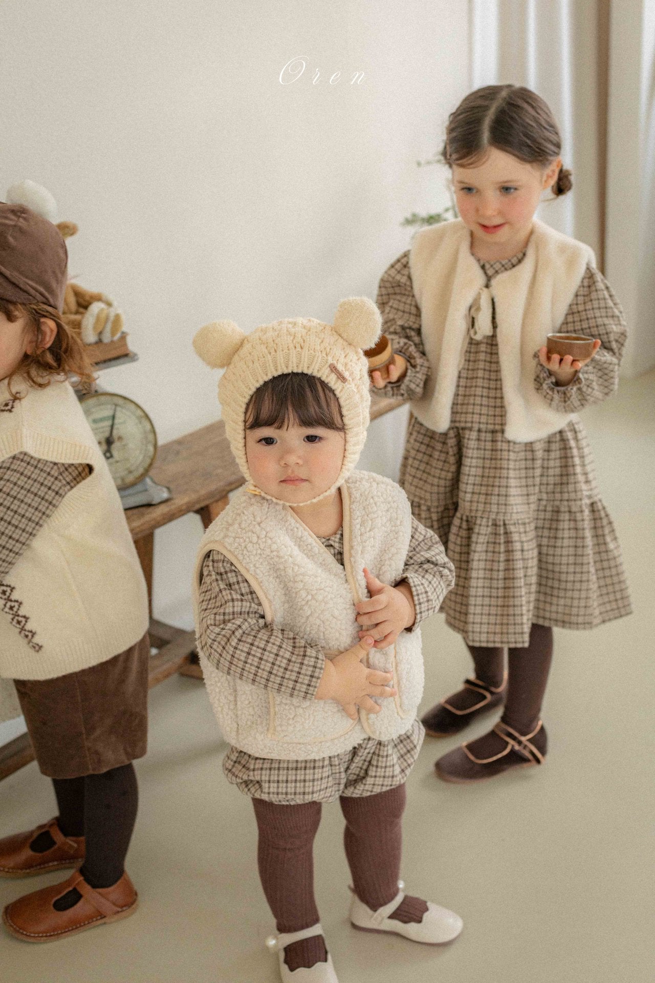 ［OREN］Bear fleece vest