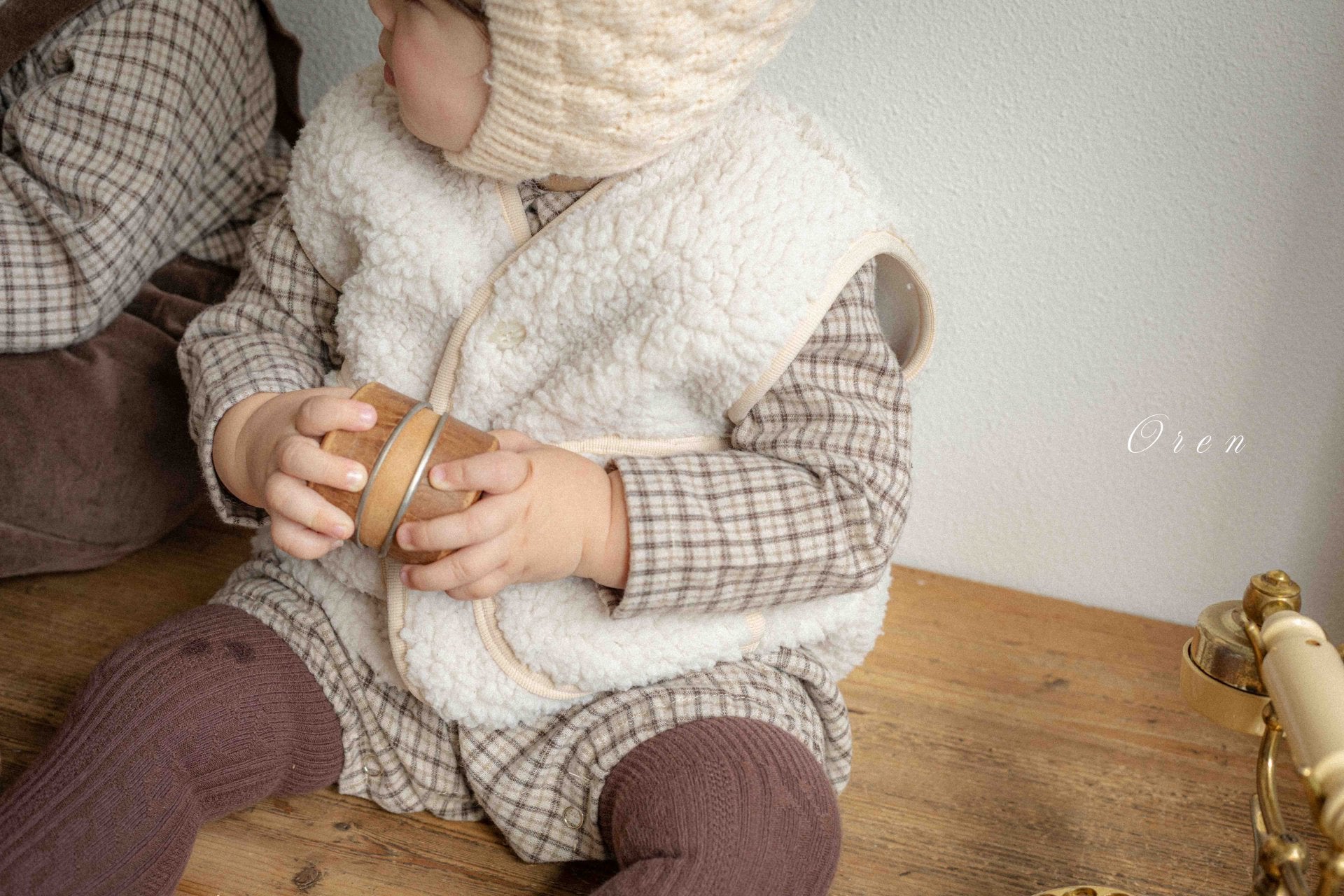 ［OREN］Bear fleece vest