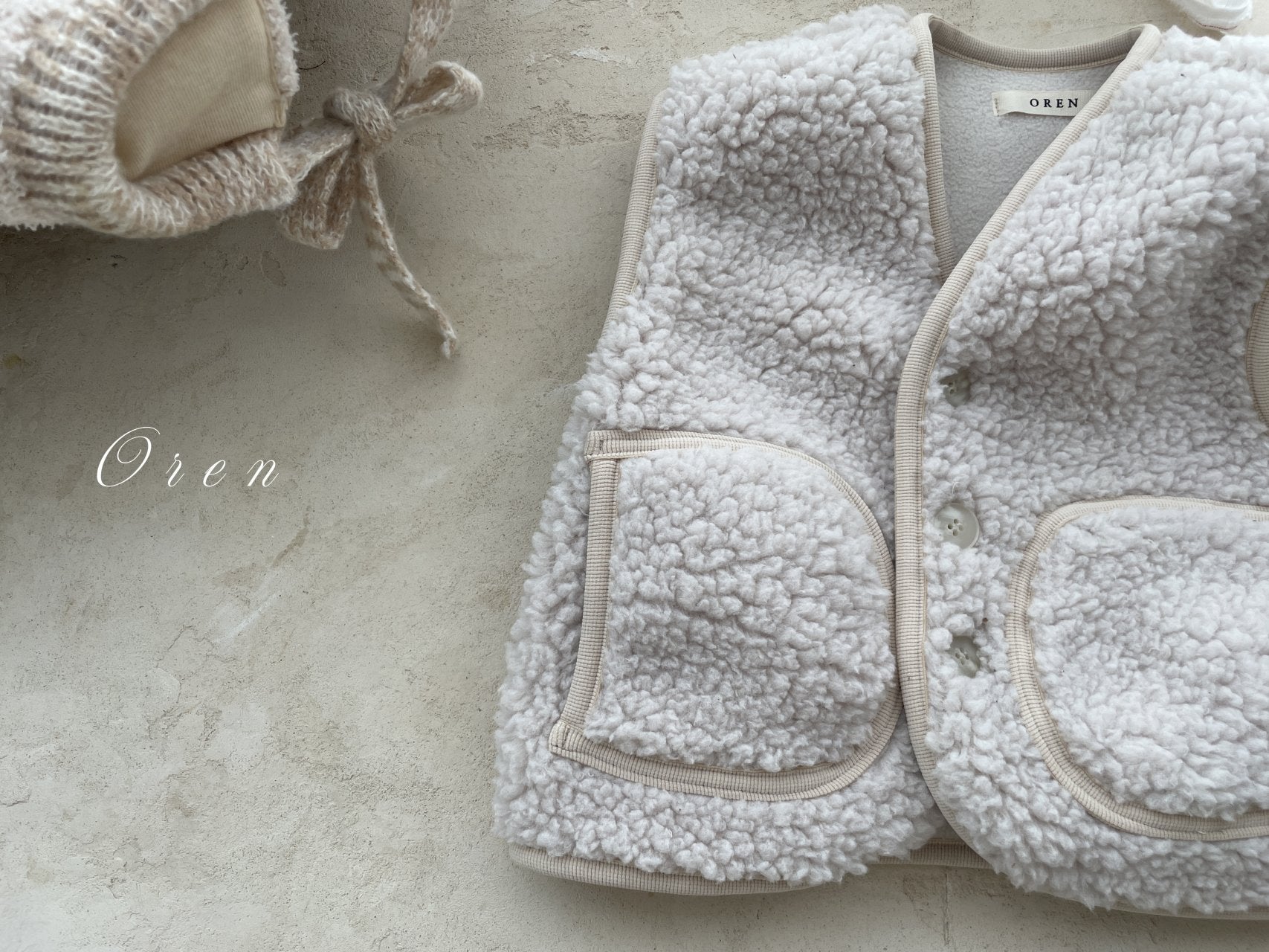 ［OREN］Bear fleece vest