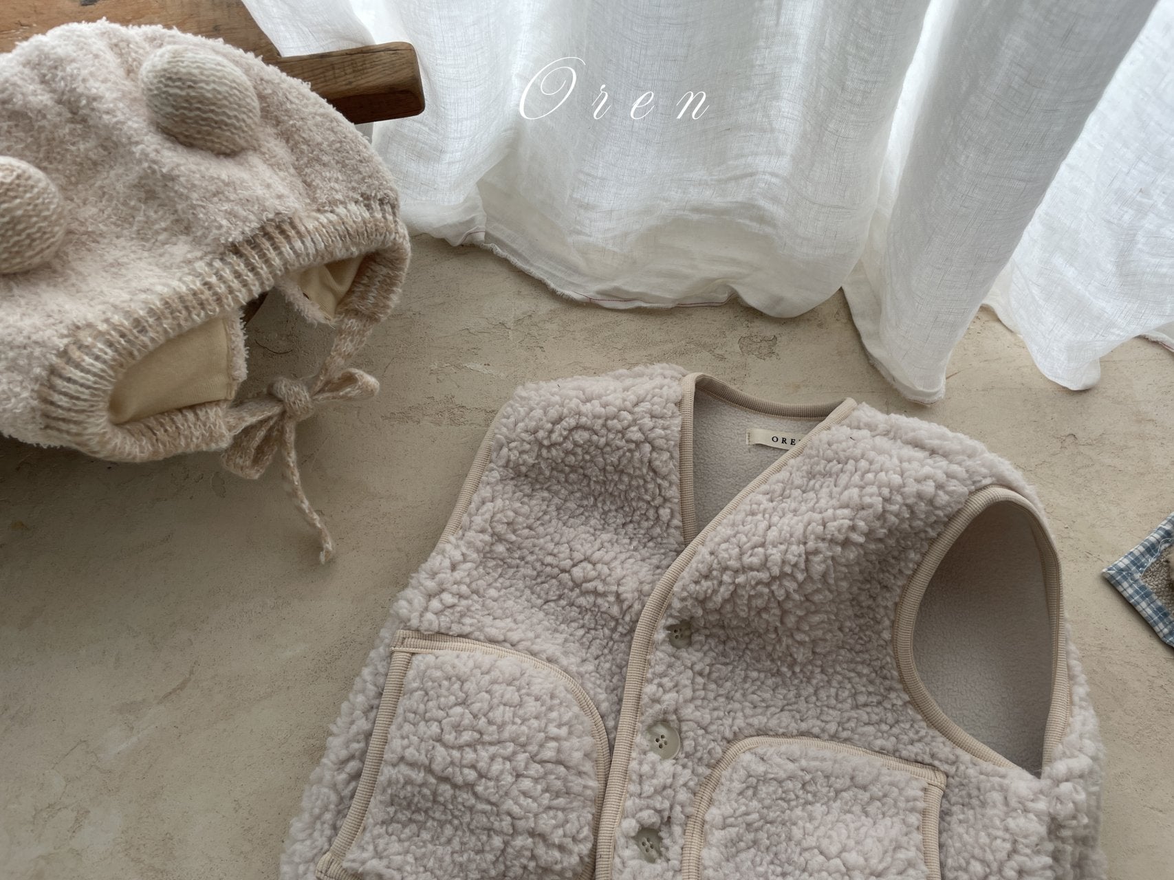 ［OREN］Bear fleece vest