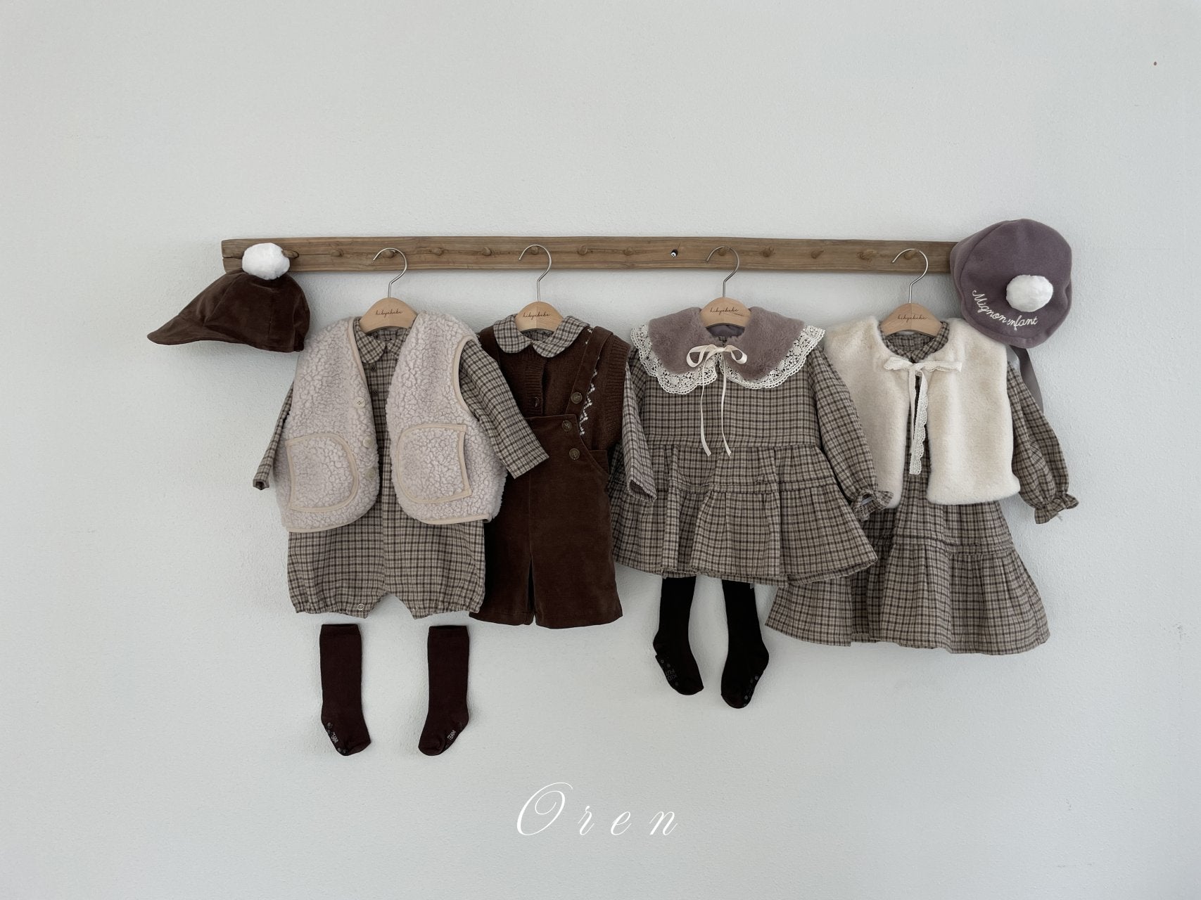 ［OREN］Brioche check one-piece bloomer