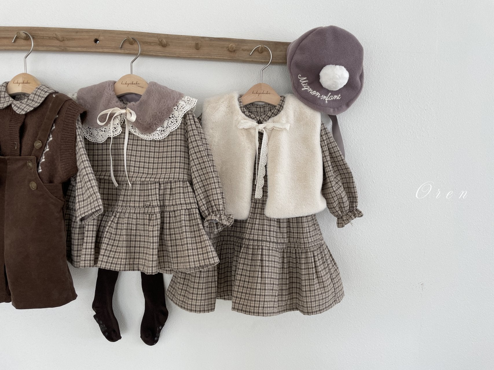 ［OREN］Brioche check one-piece bloomer