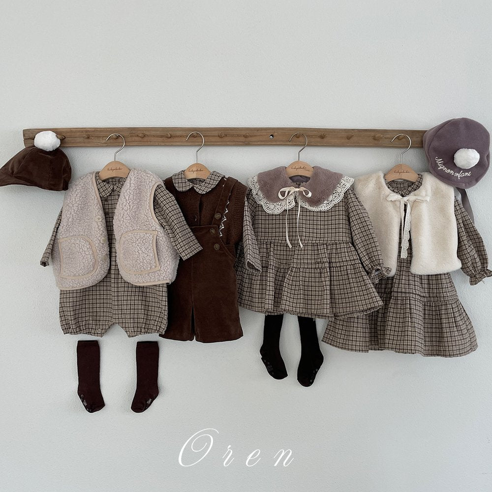 ［OREN］Brioche check one-piece bloomer