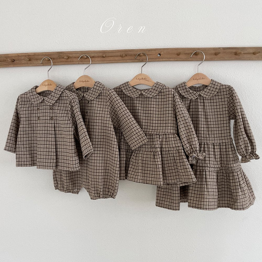 ［OREN］Brioche check one-piece bloomer