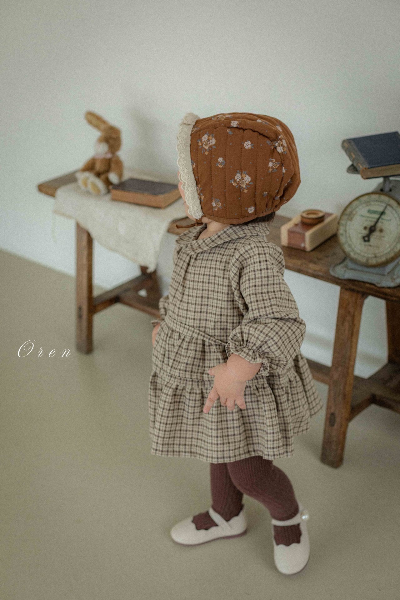 ［OREN］Brioche check one-piece bloomer